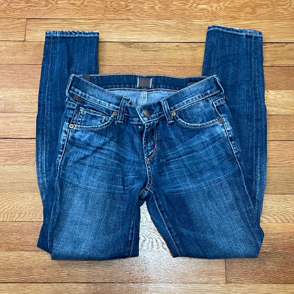 Size 25 citizens of humanity straight skinny cropped jeans US 0 2 COH